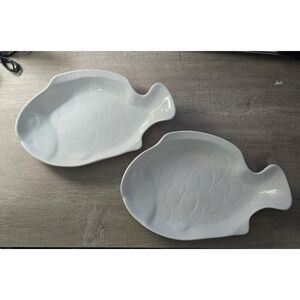 2 Dansk Fish Shape Serving Dish Platters